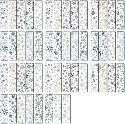 50PCS Calm Strips for Anxiety Sensory Stickers Calm Stickers for Relieve Adults Kids Teens Fidgets Stress Office&Classroom Supplies Anxiety Relief Items with Tactile Textured Surface (Snowflake)