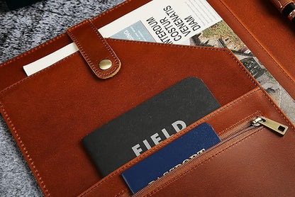 Personalized Leather Portfolio, Engraved Portfolio for Men Leather Clipboard Portfolio Binder, Custom Padfolio Leather Legal Pad Portfolio, Christmas Gift for His/Her (Clipboard, Brown-Standard)