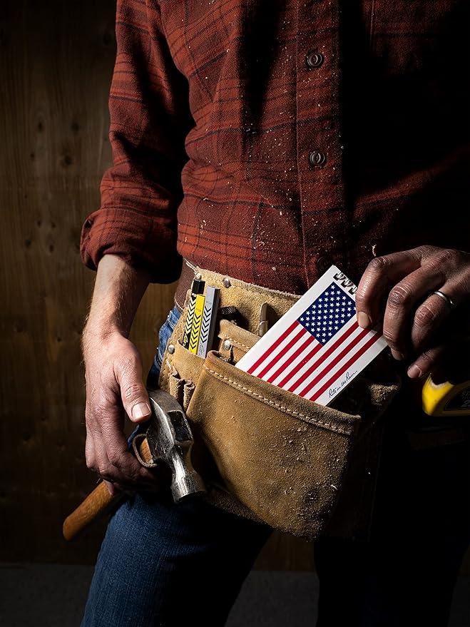 Rite in the Rain Weatherproof Top Spiral Notebook, 3" x 5", Old Glory American Flag Cover, Universal Pattern, 3 Pack (No. FLW35-3)