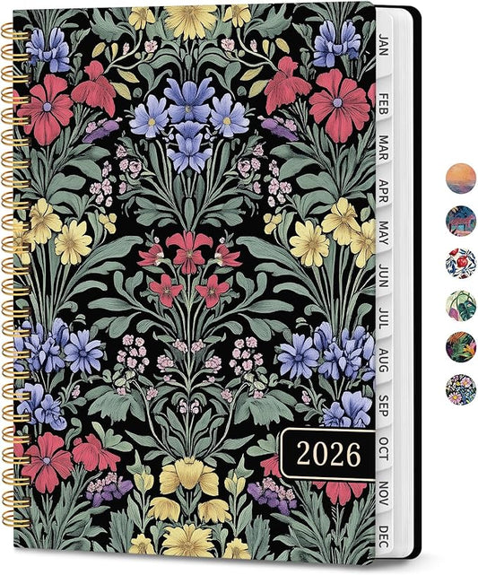 2026 Planner, Aesthetic Weekly and Monthly Planner for Women, Jan 2026 to Dec 2026, Hardcover 2026 Calendar Book with Monthly Tabs, Inner Pocket, Perfect for Office Home School - A4 (8.5" x 11"), Symmetrical Tapestry