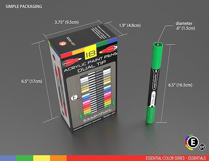 Acrylic Markers, Paint Pens Assorted Vibrant Markers for Rock Painting, Canvas, Glass, Mugs, Wood, Ceramic, Fabric, Metal, Scrapbooking. Non Toxic, Quick Dry, Multi-Surface, Lightfast (MEDIUM)