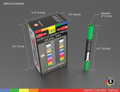 Acrylic Markers, Paint Pens Assorted Vibrant Markers for Rock Painting, Canvas, Glass, Mugs, Wood, Ceramic, Fabric, Metal, Scrapbooking. Non Toxic, Quick Dry, Multi-Surface, Lightfast (MEDIUM)