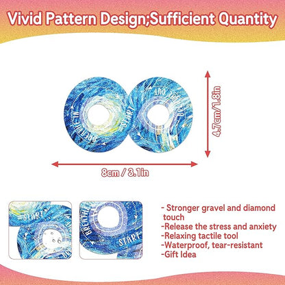 36Pcs Calm Strips for Anxiety Sensory Calm Strips Anti Stress Anxiety Relief Items Tactile Textured for Breathing Exercise Fidget Strips for Kids Teens Adults Home Classroom Supplies (Galaxy)