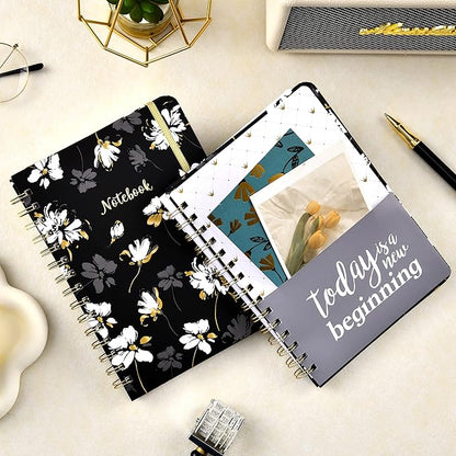 Frasukis Ruled Notebook/Journal - Lined Journal with Premium Thick Paper, 8.5" X 6.4", College Ruled Spiral Notebook/Journal, Banded with Exquisite Inner Pocket