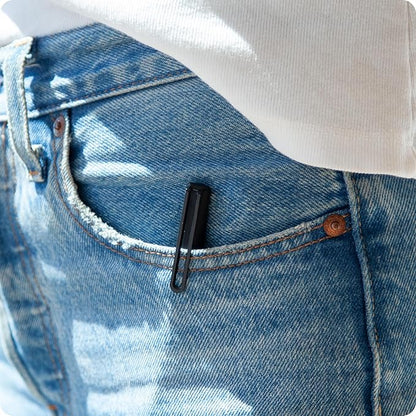 U Brands Catalina Felt Tip Pens, Set of 6, Midnight Black, Painted Metal Hardware, Medium (0.7 mm) Point, Black Ink