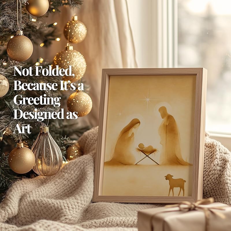 Religious Christmas Cards, Christian Christmas Cards with Envelopes, Nativity Christmas Cards, Keepsake Religious Gift 5"x7" (Biblical Christmas Set)