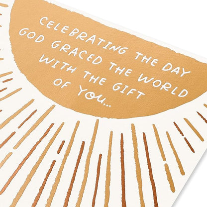 American Greetings Religious Birthday Card (His Light Shines on You)