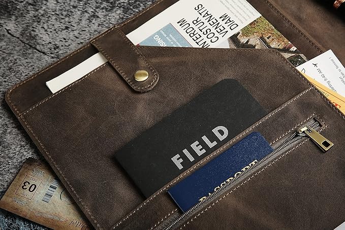 Personalized Leather Portfolio for Men, Engraved Leather Clipboard Portfolio Binder, Custom Leather Legal Pad Padfolio, Christmas Gift for His/Her (Clipboard, Grey-Standard)