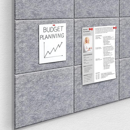 Felt Bulletin Board Felt Wall Tiles 12 Pack- 47"x35" Large Cork Board/Cork Tiles Alternative Safe Removable Felt Boards for Walls Felt Board for Office Felt Pin Board Light Gray