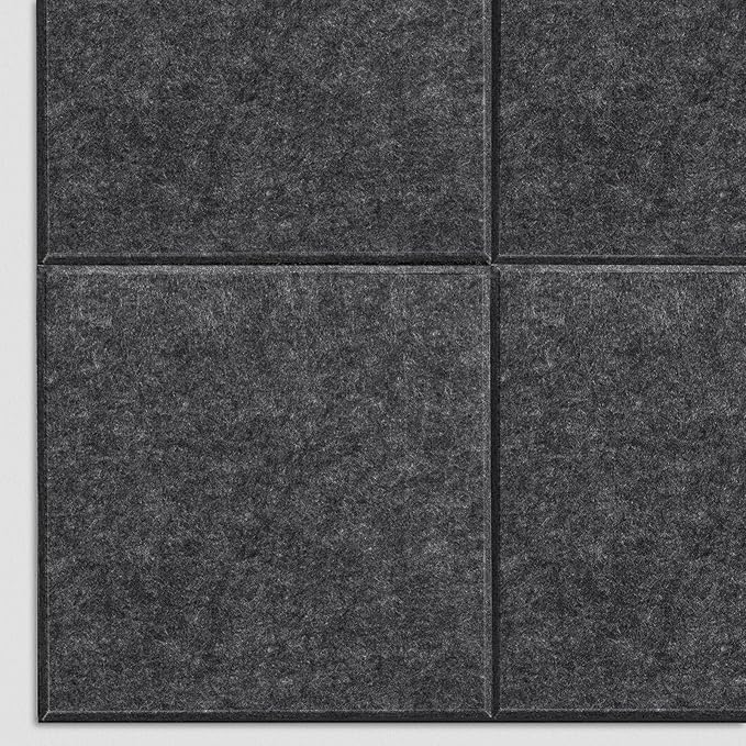 Large Cork Board Alternative - 12 Pack Felt Wall Tiles Office Decor Cork Board for Office, Cork Boards for Walls, Gray Bulletin Board Pin Board with Safe Adhesive for Office/Home/School