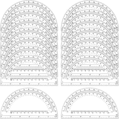 Zonon 50 Pieces Plastic Protractors Bulk Classroom Clear Math Protractors 180 Degrees 6 Inch Protractors for Geometry Student, Angle Measurement, Students Back to School Supplies Office Supplies