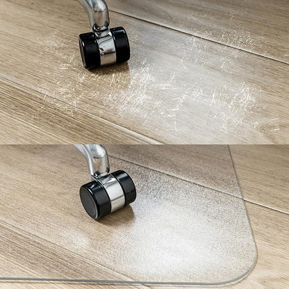 Desk Chair Mat for Hardwood Floor, Plastic Floor Protector Mat with Non-Slip Texture, Rectangle Hard Floor Computer Chair Mat with Milled Edge (40"x48" inch)