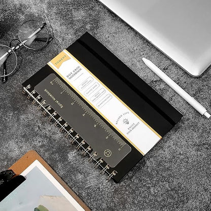 Dot Grid Spiral Notebook A5 Spiral Bullet Dotted Journal 160 Pages Thick Dot Paper Notebooks Plastic Hardcover Spiral Notebook 5x7 Wire Bound Notebooks for Note Taking School Office Supplies,Black