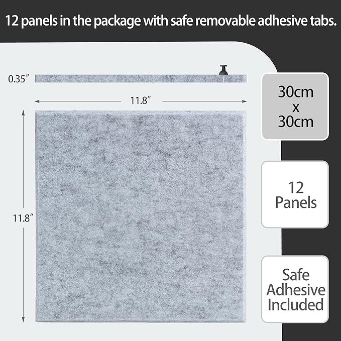 Large Felt Bulletin Board(36" x 24"),Cork Board Alternative,6 Pack Felt Wall Tiles with Safe Removable Adhesive Tabs,Notice Pin Board/Message Board/Vision Board for Office, School & Home