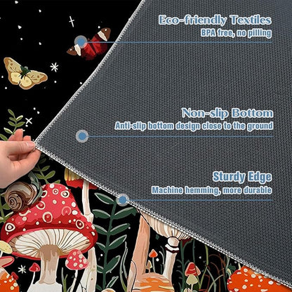 Office Chair Mat for Hardwood Floor Mushroom 48"x60" Computer Gaming Chair Mat Anti-Slip Office Rugs Floor Protector for Rolling Chairs Under Desk Rug for Home Office