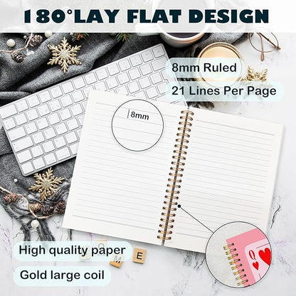 BearCake Funny Pink Queen of Hearts Notebook Journal, Preppy Notebook, Pink Aesthetic Notebooks, Pink Office Supplies, Hardcover Spiral Notebook 5.5x8.3, Pink Desk Accessories for Women Office