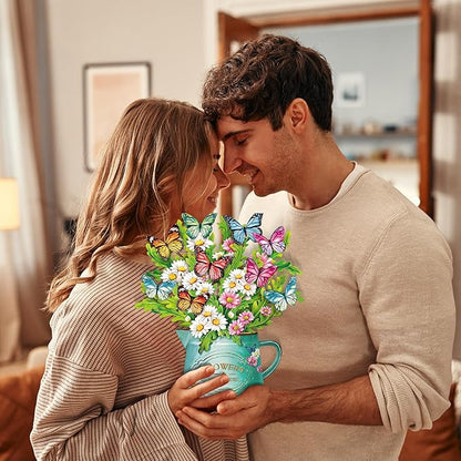 Airpark Pop Up Flower Cards, 2 Packs, Daisies and Butterflies,12inch Flower Bouquet 3D Popup Greeting Cards with Blank Note Card and Envelope for Birthday, Easter, Mothers day for Women Kids