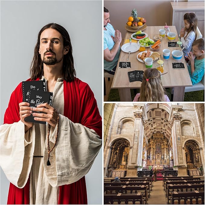 INSADA Christian Prayer Journal Spiral Black Notebooks Bulk Small Notepad with Pens - Small Notepads (4.13”x5.43”) - Easter Gifts for male, Church Members & Bible Study Groups (30 sets Black)