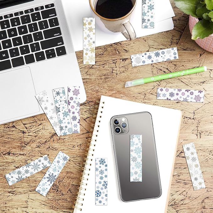 50PCS Calm Strips for Anxiety Sensory Stickers Calm Stickers for Relieve Adults Kids Teens Fidgets Stress Office&Classroom Supplies Anxiety Relief Items with Tactile Textured Surface (Snowflake)