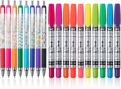 Mr. Pen Bible Journaling Kit, 18 Pack - 10 Gel Highlighters, 8 No Bleed Pens, Bible Pens and Highlighters, No Bleed, Gift