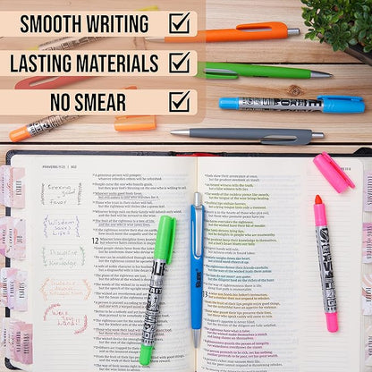 BLIEVE - Bible Journaling Kit With Gel Highlighters And Pens No Bleed, Scripture Markers and Pencils Supplies, Stencils Planner Set For Coloring Journal Art Illustrated By Faith Christian Gifts 24pcs