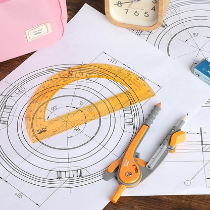 Mr. Pen- Compass and Protractor Set, Dark Orange, Compass Geometry Tool, Protractor and Compass Set, Compass Drawing Tool, Drawing Compass, Geometry Compass, Math Compass for Geometry