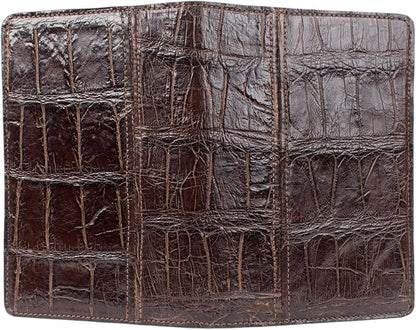 Genuine Florida Alligator Skin Notebook Padfolio (Small, Brown)