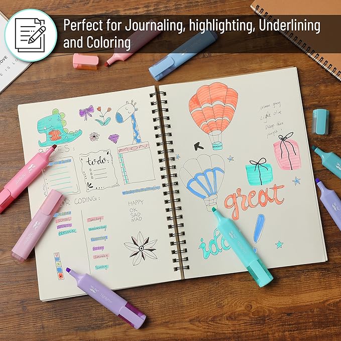 Mr. Pen- Highlighter Marker, 8 Pack, Morandi Colors, Chisel Tip, Cute Pastel Highlighter Set, Assorted Colors