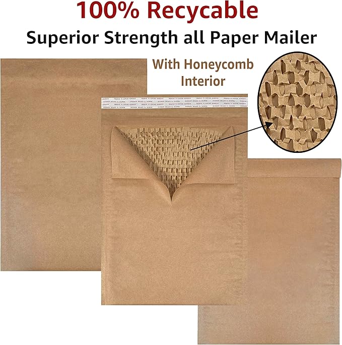 Honeycomb paper padded envelope sealable mailers (30, #4-9.5" x 13.5")