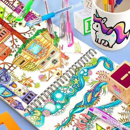 Fruity Scented Gel Ink Pens, 12 Assorted Colorful Gel Pens for Drawing, Writing, Coloring at School & Home