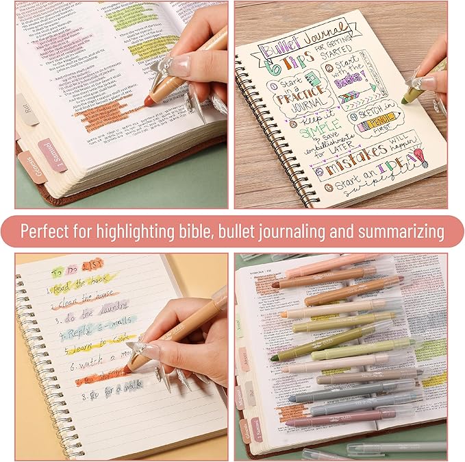 Mr. Pen- Gel Highlighters, 16 Pack, Soft & Muted Colors, No Bleed Bible Markers