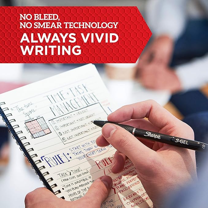 SHARPIE S-Gel, Gel Pens, Medium Point (0.7mm), Blue Ink Gel Pen, 4 Count