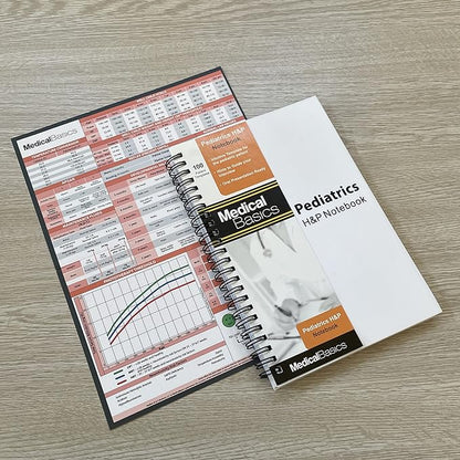Pediatrics H&P Notebook Medical History and Physical notebook, 100 medical templates with perforations
