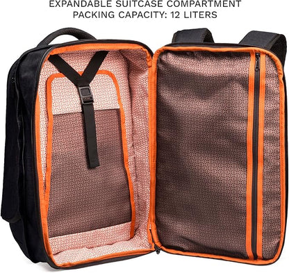 Knack Series 1 Laptop Backpack Fits up to 15 Inch - Knack Bags Carry-On Backpack, TSA Approved, Expandable Travel Backpacks With 3 Day Outfit Capacity (Stealth Black, Medium)