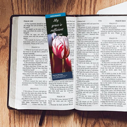 Christian Bookmark with Bible Verse, Pack of 25, Assurance Themed, My Grace is Sufficient for You, 2 Corinthians 12:9