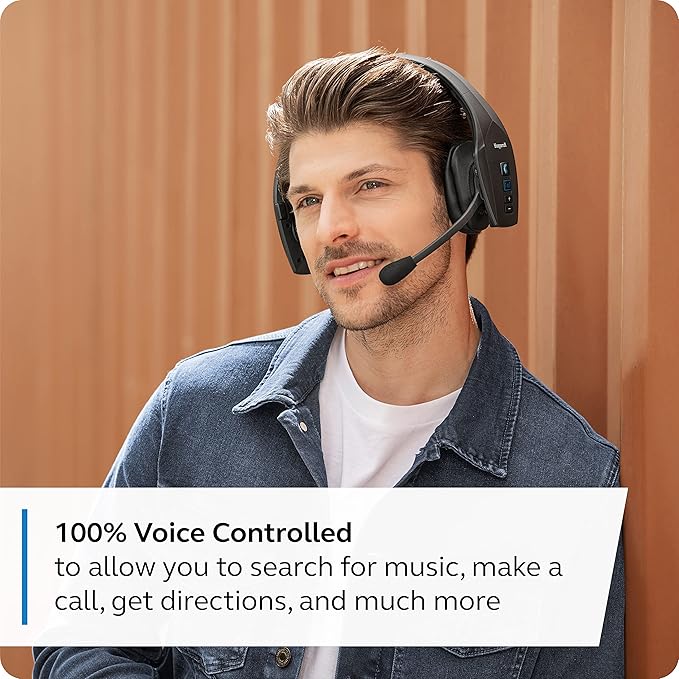 BlueParrott S650-XT Trucker Bluetooth Headset – 2-in-1 Convertible Stereo to Mono Headset with Noise Cancellation, Extended Wireless Range and IP54-Rated Protection - Ideal for Anyone On The Go, Black