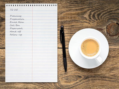 Better Office Products Spiral Steno Pads, 12 Pack, 6 x 9 inches, 80 Sheets, White Paper, Gregg Rule, Assorted Solid Colors (Red, Black, Blue, Green), 12 Steno Notebooks