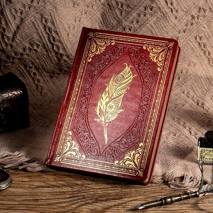 CAGIE 320 Pages Thick Hardcover Journaling Notebooks Vintage Leather Journal for Women Men A5 College Ruled Journals for Writing with Gift Box, 5.7 x 8.3 in, Red