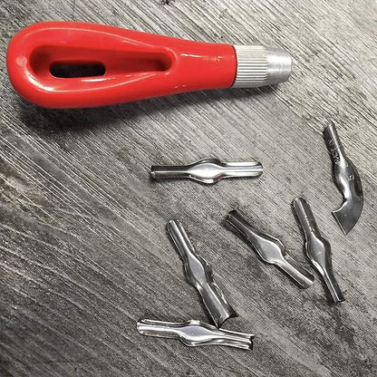 Rubber Block Stamp Carving Block Stamp Making Kit with Cutter Tools, 1 Carving Rubber Stamp for Printmaking, Printing and More