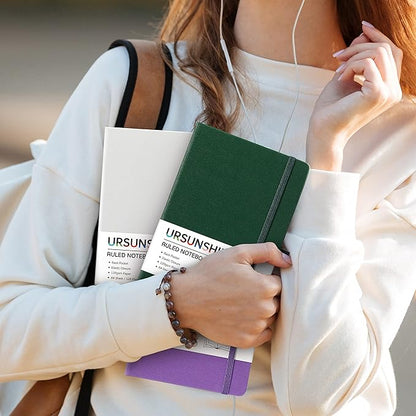 Ruled Notebook/Journal - Classic Lined Journal/Notebook, 5.3'' x 8.26'', Hardcover with Thick Paper, Banded + Pen Holder +Inner Pocket - Turquoise