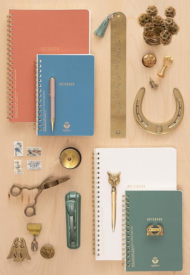 DesignWorks Ink 8.25" x 11.6" Speckled Ivory White Textured Paper Twin Wire Spiral No. 1 Notebook Journal with 160 Lined Pages for Work, Writing, Journaling