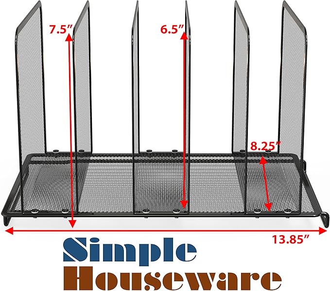 Simple Houseware 5 Section Expandable Upright File Sorter Organizer, Black