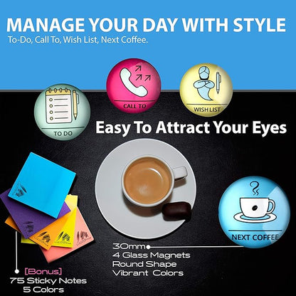 Small Dry Erase White Board 10"X10"- Desktop Whiteboard Black Frame with Stand, 3 Markers, 4 Magnets & Eraser - Double-Sided Portable Mini to Do List White Board for Office Desk, Kids Home School