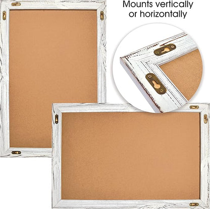 Better Office Products Magnetic Wall Chalkboard, X Large Size 20" x 30", Rustic Wood Frame, Chalkboard Sign, Vertical/Horizontal Wall Mount, Includes 4 Chalk Markers + Chalk and Eraser,(Whitewash)