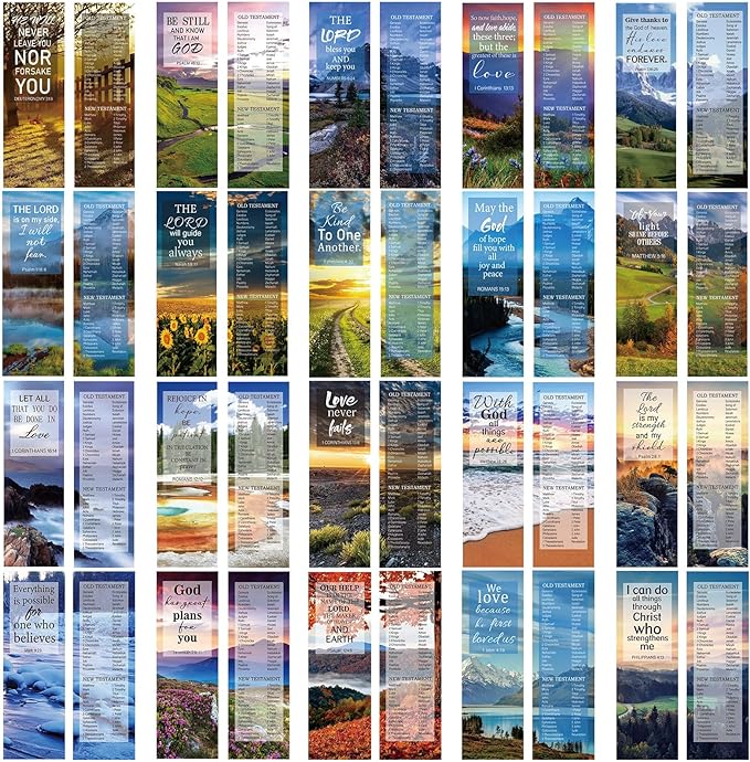 LiYiQ 100 Pcs Bible Verse Christian Bookmarks 6×2 inch Double-Sided Bookmarks for Christians Religious Bookmarks Cute Bookmarks for Reading Bookmarks for Students School Supplies