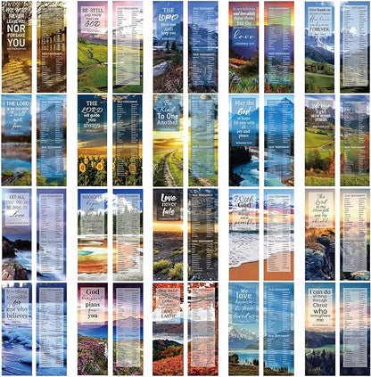 LiYiQ 100 Pcs Bible Verse Christian Bookmarks 6×2 inch Double-Sided Bookmarks for Christians Religious Bookmarks Cute Bookmarks for Reading Bookmarks for Students School Supplies