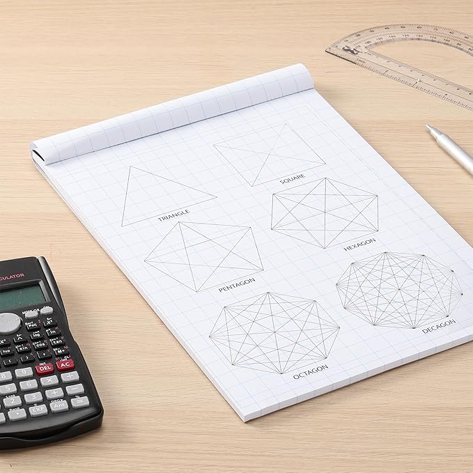 Mr. Pen- Graph Paper, 2 Pack, 8.5"x11", 2x2 (2 Squares per inch), 55 Sheets/Pad, Graphing Paper, Grid Paper Pad, Math Graph Paper Pad, Drafting Paper, Computation Pads, Square Paper, Math Paper