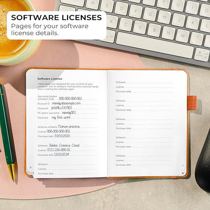 Clever Fox Password Book with Alphabetical tabs. Internet Address Organizer Logbook. Small Pocket Password Keeper for Website Logins (Yellow)