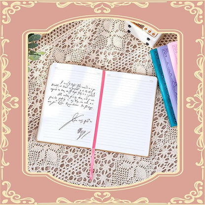 CAGIE Vintage Leather Journal for Women Soft Cover Notebook with 256 Lined Pages 100 GSM Thick Paper A5 College Ruled Journals Notebooks for Writing, 5.7 x 8.3 in, Light Pink