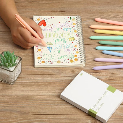 Mr. Pen- Retractable Gel Pens, 10 Pack, Pastel Color Ink Gel Pens, Gel Pens Fine Point 0.7mm, Retractable Pens, Cute Pens, Gel Ink Pens, Aesthetic Pens for Journaling Fine Tip Pens